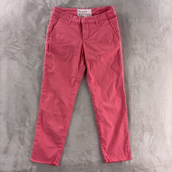 Frank & Eileen Pants - Frank & Eileen Wicklow Pants Womens Size 0 Pink Ankle Slim Fit Casual Minimal